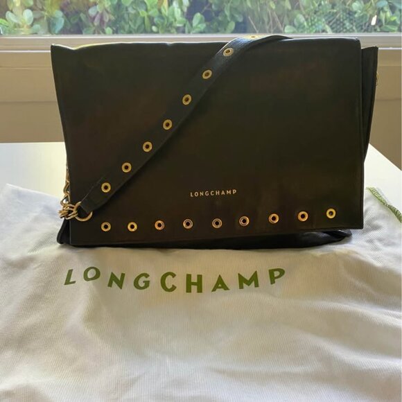 Longchamp Handbags - LongChamp Paris Rocks Black Leather Bag
